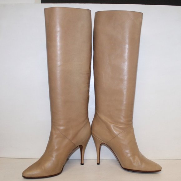 Vintage 80's Giorgio Beverly Hills Gloss Leather Knee High Boots - Picture 2 of 16